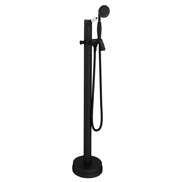 Lancaster Traditional Matt Black Single Lever Freestanding Bath Shower Mixer Victorian Plumbing UK