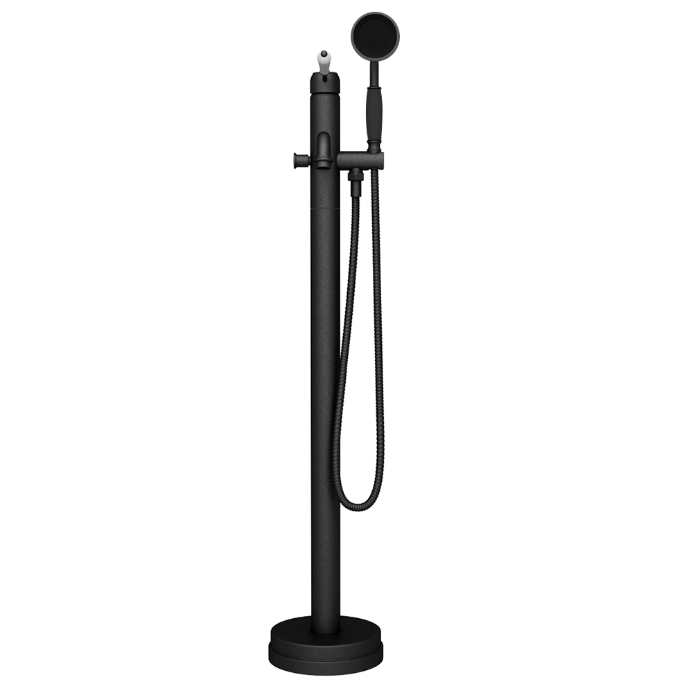 Lancaster Traditional Matt Black Single Lever Freestanding Bath Shower Mixer Victorian Plumbing UK