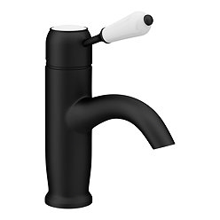 Lancaster Traditional Matt Black Single Lever Mono Basin Mixer Tap