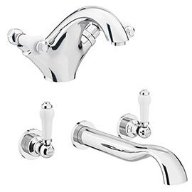 Chatsworth 1928 Traditional Lever Tap Package (Wall Mounted Bath Tap + Basin Tap) Medium Image