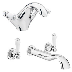 Chatsworth 1928 Traditional Lever Tap Package (Wall Mounted Bath Tap + Basin Tap) Large Image