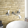 Lancaster Traditional Wall Mounted Basin Mixer - Chrome Profile Large Image