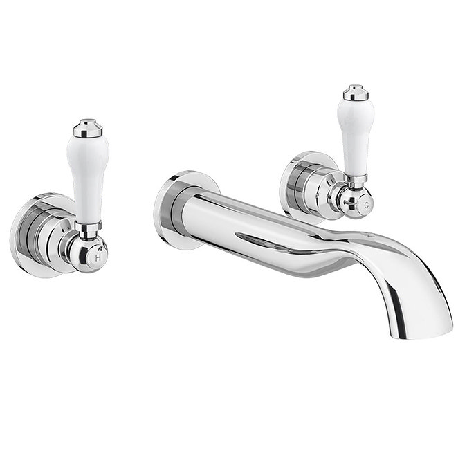 Lancaster Traditional Wall Mounted Bath Filler - Chrome Large Image