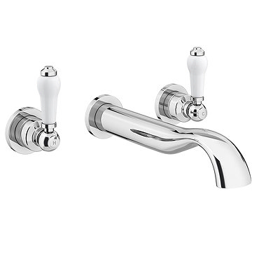 Lancaster Traditional Wall Mounted Bath Filler - Chrome Profile Large Image