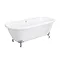 Landon 1680 x 750mm Double Ended Roll Top Cast Iron Bath with Chrome Feet  In Bathroom Large Image