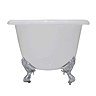 Landon 1680 x 750mm Double Ended Roll Top Cast Iron Bath with Chrome Feet  In Bathroom Large Image