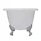 Landon 1680 x 750mm Double Ended Roll Top Cast Iron Bath with Chrome Feet  In Bathroom Large Image