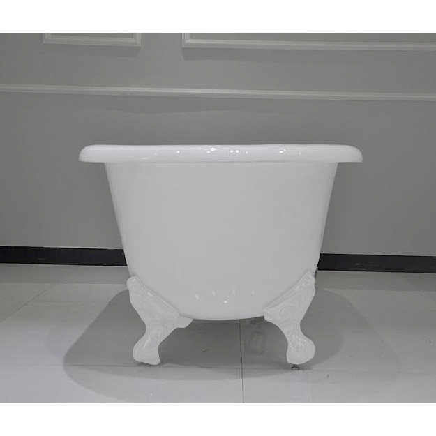 Landon Roll Top Cast Iron Bath (White Feet 1680 x 750mm) Profile Large Image