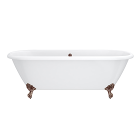 Landon Cast Iron Bath with Antique Copper Feet (1710 x 775mm – Double Ended Roll Top)