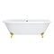 Landon Cast Iron Bath with Brushed Brass Feet (1710 x 775mm – Double Ended Roll Top)
