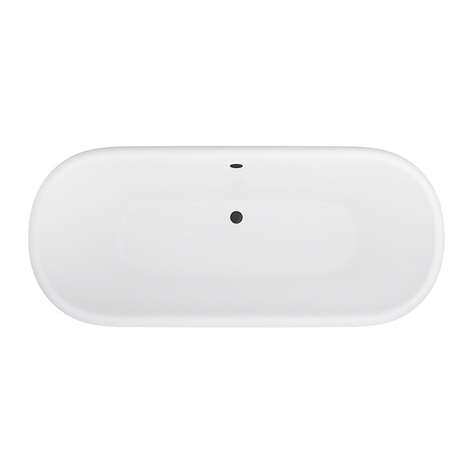 Landon Cast Iron Bath with Matt Black Feet (1710 x 775mm – Double Ended Roll Top)