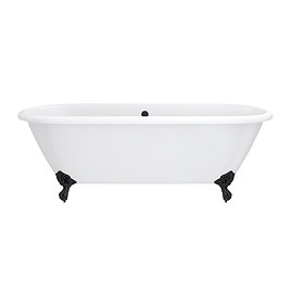 Landon Cast Iron Bath with Matt Black Feet (1710 x 775mm – Double Ended Roll Top)