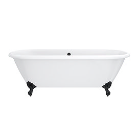 Landon Cast Iron Bath with Matt Black Feet (1710 x 775mm – Double Ended Roll Top)