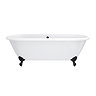 Landon Cast Iron Bath with Matt Black Feet (1710 x 775mm – Double Ended Roll Top)