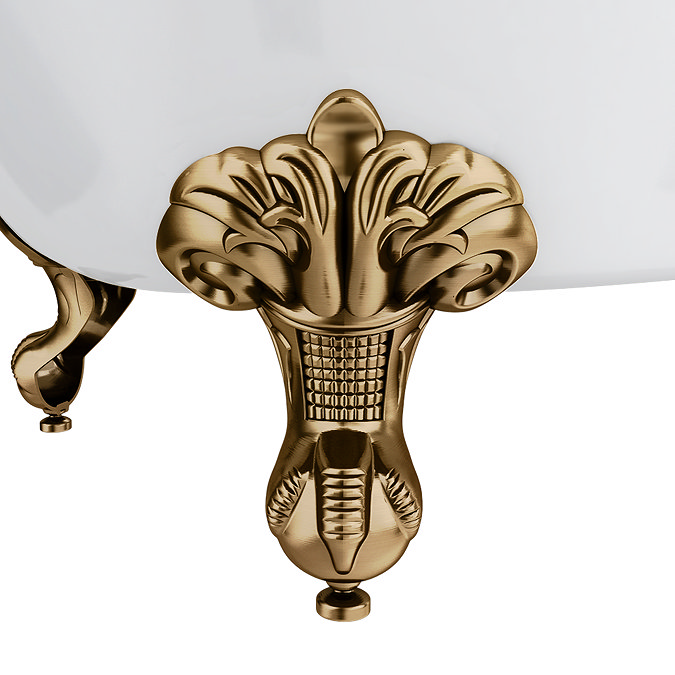 Landon Cast Iron Bath with Antique Brass Feet (1710 x 775mm – Double Ended Roll Top)