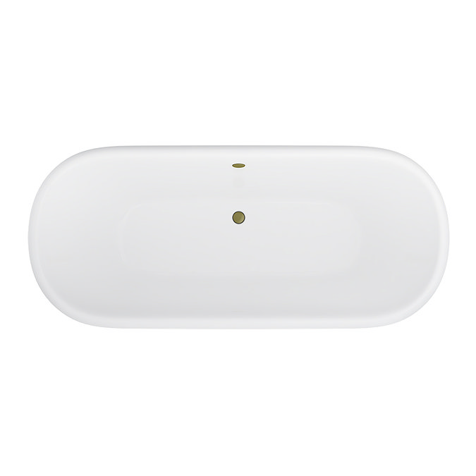 Landon Cast Iron Bath with Antique Brass Feet (1710 x 775mm – Double Ended Roll Top)