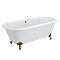 Landon Cast Iron Bath with Antique Brass Feet (1710 x 775mm – Double Ended Roll Top)