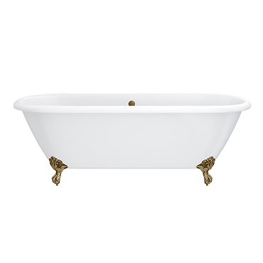 Landon Cast Iron Bath with Antique Brass Feet (1710 x 775mm – Double Ended Roll Top)