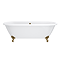 Landon Cast Iron Bath with Antique Brass Feet (1710 x 775mm – Double Ended Roll Top)