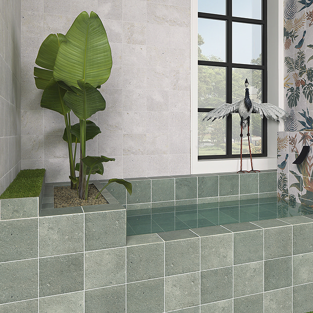 Landon White Stone Effect Wall and Floor Tiles 200 x 200mm