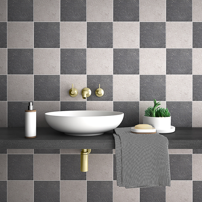 Stellar White Stone Effect Wall and Floor Tiles - 200 x 200mm