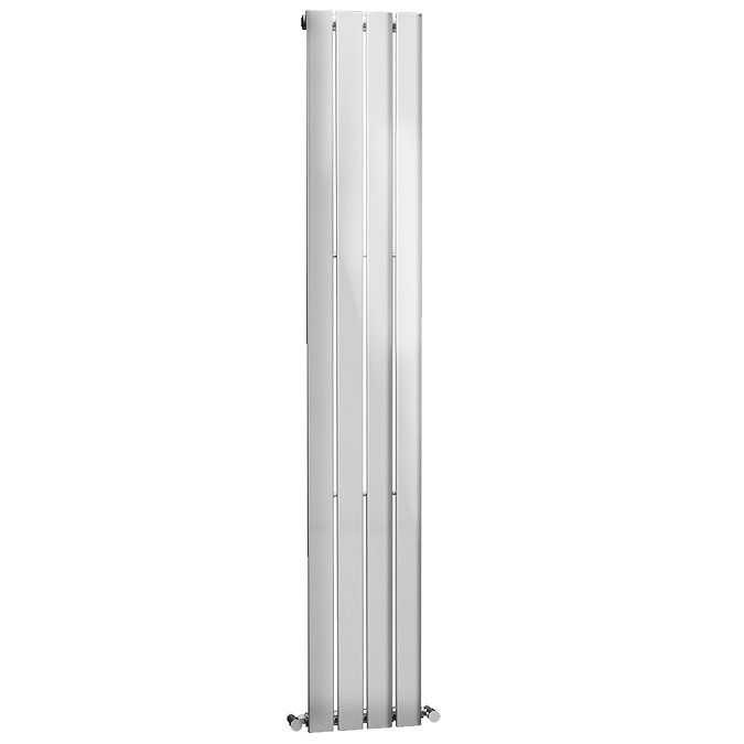 Langsett Vertical Single Flat Panel Radiator - W309 x H1800mm - Chrome  Profile Large Image