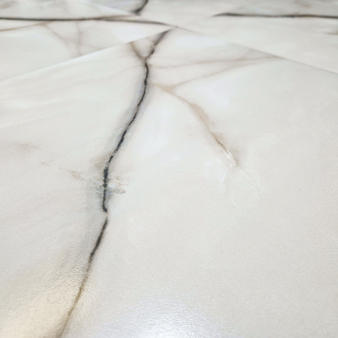 Lascari Carrara White Marble Effect Floor Tiles - 396 x 396mm