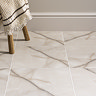 Lascari Carrara White Marble Effect Floor Tiles - 396 x 396mm