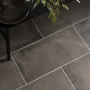 Lathom Graphite Concrete Effect Wall & Floor Tiles - 300 x 600mm