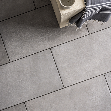 Lathom Grey Concrete Effect Wall & Floor Tiles - 300 x 600mm