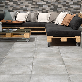 Lathom Grey Concrete Effect Wall & Floor Tiles - 600 x 600mm