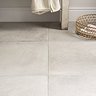 Lathom White Concrete Effect Wall & Floor Tiles - 600 x 600mm