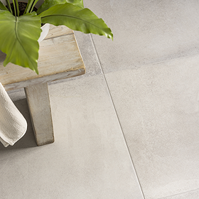 Lathom White Concrete Effect Wall & Floor Tiles - 600 x 600mm