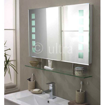 Ultra Latitude Backlit Bathroom Mirror with Shelf - LQ369 Profile Large Image