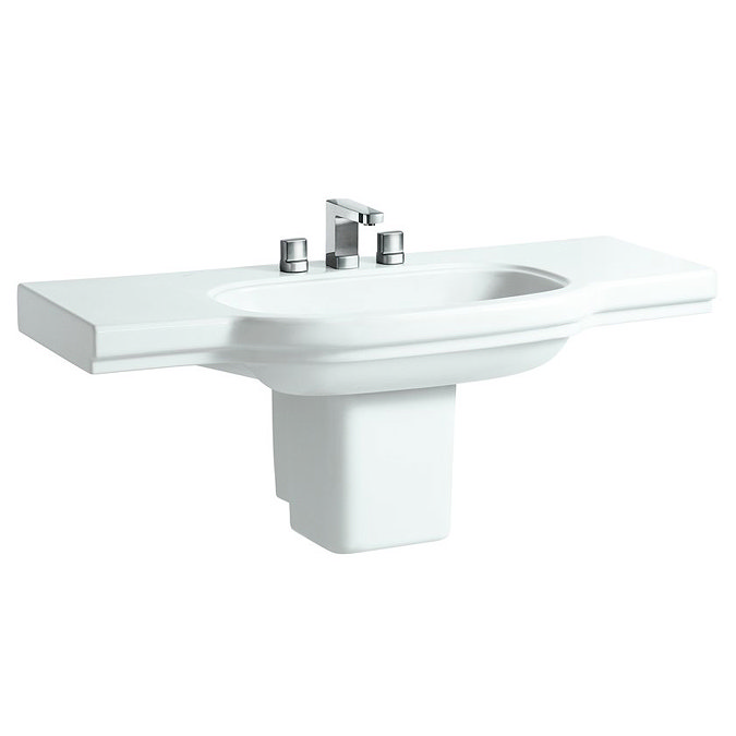 Laufen - Lb3 Classic 1250mm Countertop Basin - 2 x Tap Hole Options Standard Large Image