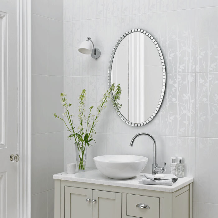 Laura Ashley Cottonwood Feature White Wall Tiles - 248 x 498mm - LA51454 Large Image