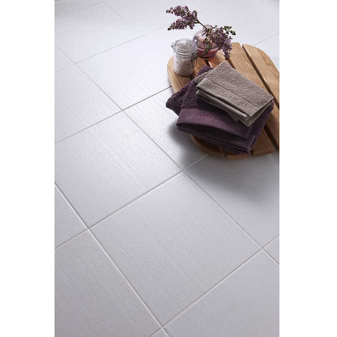 Laura Ashley - 8 Cottonwood Linear White Satin Wall Tiles - 248x498mm - LA51461 Standard Large Image