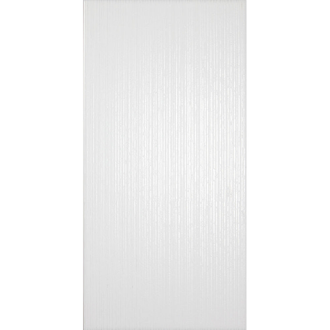 Laura Ashley - 8 Cottonwood Linear White Satin Wall Tiles - 248x498mm - LA51461 Large Image