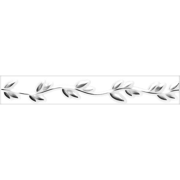 Laura Ashley - 6 Highgate Leaf White/Silver Gloss Strips - 248x40mm - LA50587 Large Image