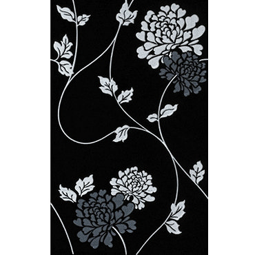 Laura Ashley - 10 Isadore Floral Black/White Wall Gloss Tiles - 248x398mm - LA50907 Profile Large Image