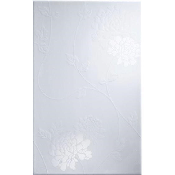 Laura Ashley - 10 Isadore Floral White Wall Gloss Tiles - 248x398mm - LA50808 Large Image
