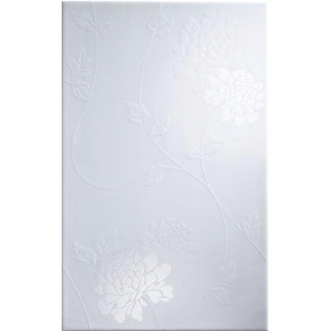 Laura Ashley - 10 Isadore Floral White Wall Gloss Tiles - 248x398mm - LA50808 Profile Large Image