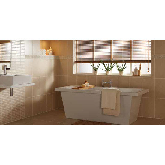Laura Ashley - 10 Malvern Beige Mosaic Wall Satin Tiles - 248x398mm - LA50846 Profile Large Image