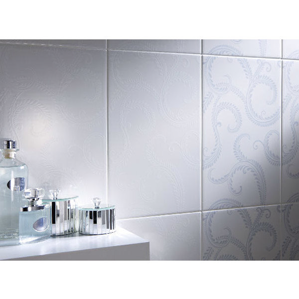 Laura Ashley - 10 Marchmont White Wall Gloss Tiles - 248x398mm - LA51294 Profile Large Image
