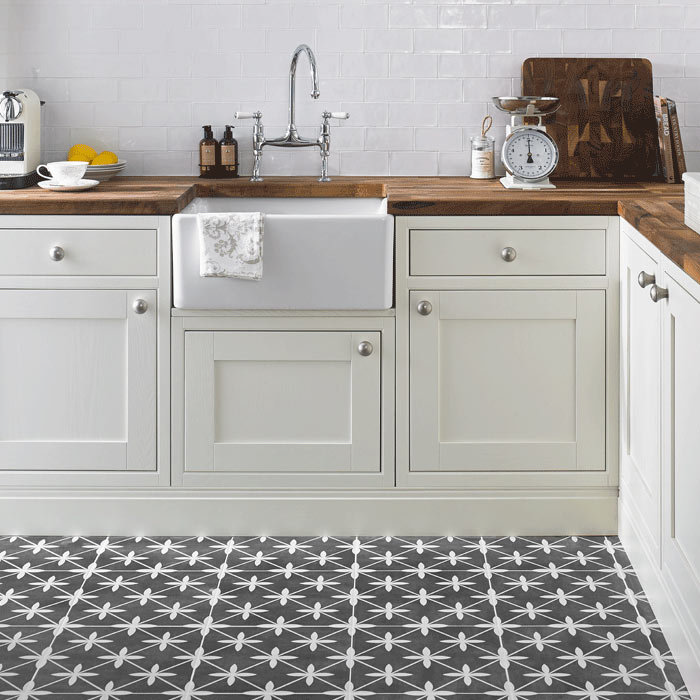 Laura Ashley Wicker Charcoal Floor Tiles - 331 x 331mm - LA51980 Large Image