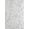 Laura Ashley - 10 Wintergarden Floral Grey Wall Gloss Tiles - 248x398mm - LA51027 Large Image