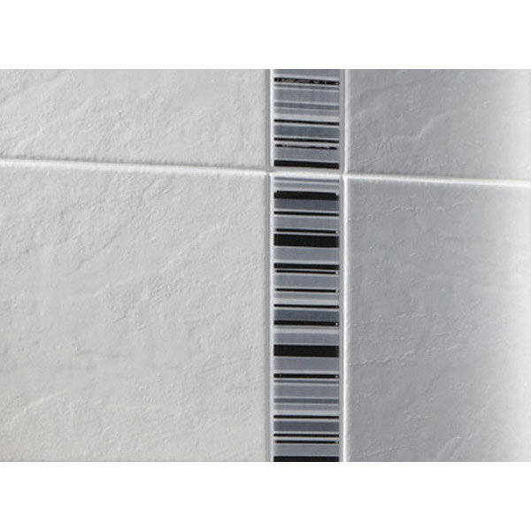 Laura Ashley - 6 Wiston Irving Stripe Grey Satin Strips - 198x50mm - LA51355 Feature Large Image
