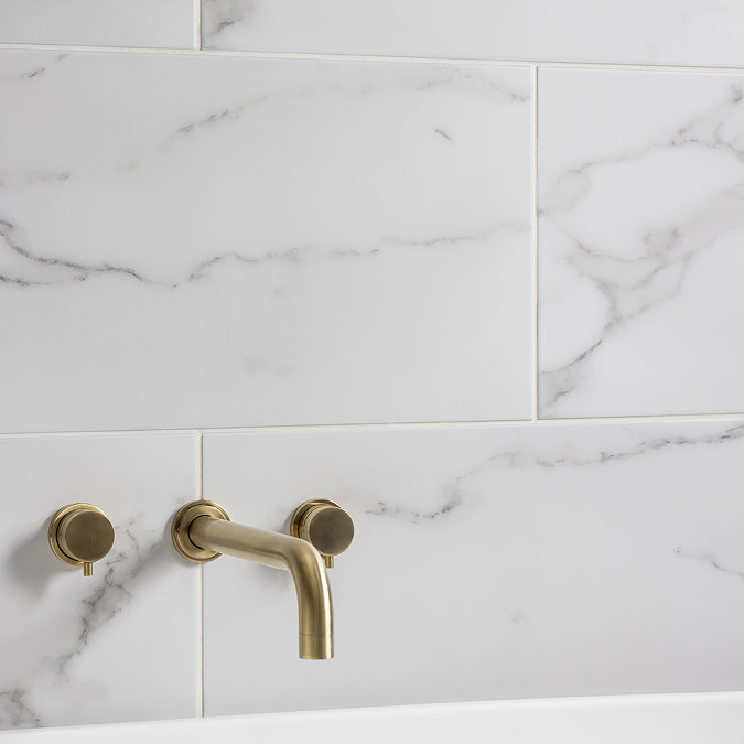 Laurito White Marble Effect Wall & Floor Tiles - 300 x 600mm