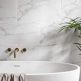 Laurito White Marble Effect Wall & Floor Tiles 300 x 600mm