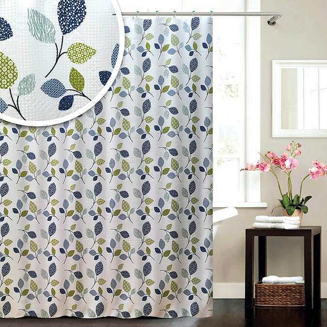 Leaf W1800 x H1800mm Polyester Shower Curtain Large Image